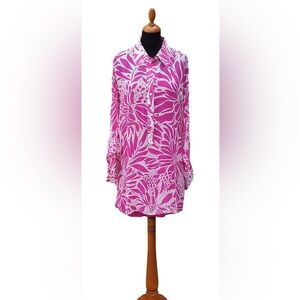 Luisa spagnoli silk floral print sheer blouse size medium